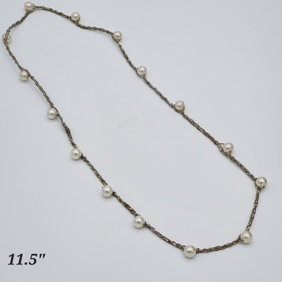 Set of 3 Pearl and Silver Costume Fashion Jewelry Necklaces - Picture 3 of 8